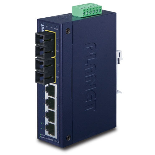 ISW-621TS15  4+2 100FX Port Single-mode Industrial Ethernet Switch - 15km  with Wide Operating Temperature -  -