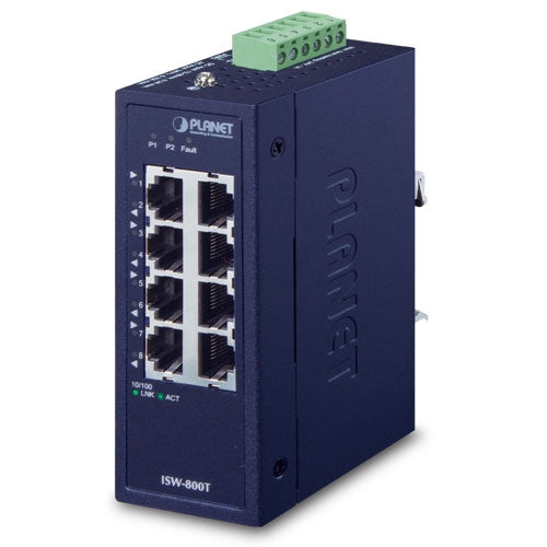 ISW-800T Planet Industrial 8-Port 10/100TX Compact Ethernet Switch - -