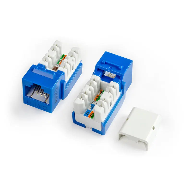 KJNE-8P8C-C6-90-BL   Cat6 Keystone Jack RJ45 110 IDC for Termination with NE-TOOL Blue  Single Hyperline