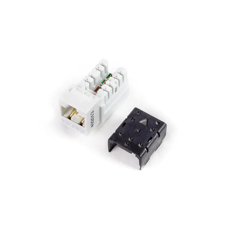 KJNE-8P8C-C6A-90-WH  Cat6A Keystone Jack RJ45 110 IDC for termination with NE-TOOL White Single Hyperline