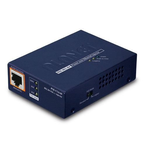 POE-171A-60    Single-Port 10/100/1000Mbps 802.3bt PoE Injector (60 Watts) -  -