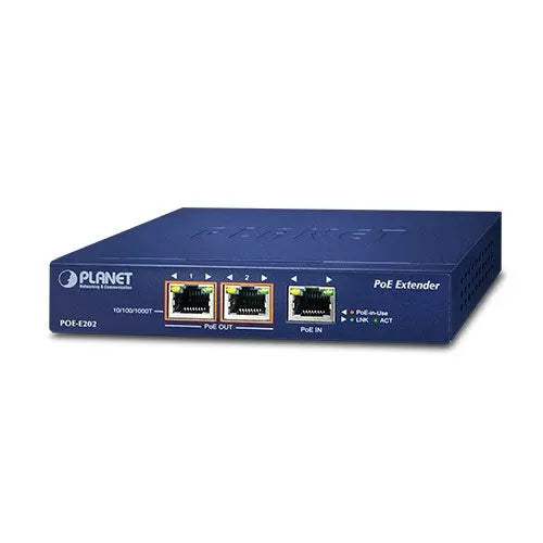 POE-E202     (V2)- 1-Port 802.3at PoE+ to 2-Port 802.3af/at Gigabit PoE Extender - Planet
