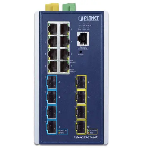 TSN-6325-8T4S4X  Industrial L3 8-Port 10/100/1000T + 4-Port 1G/2.5G SFP + 4-Port 10GBASE-X SFP+ Managed TSN Ethernet Switch - Planet Planet