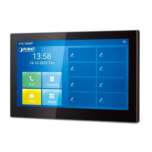 VTS-700WP NEW 7-inch SIP Indoor Touch Screen PoE Video Intercom with Built-in Wi-Fi - Planet