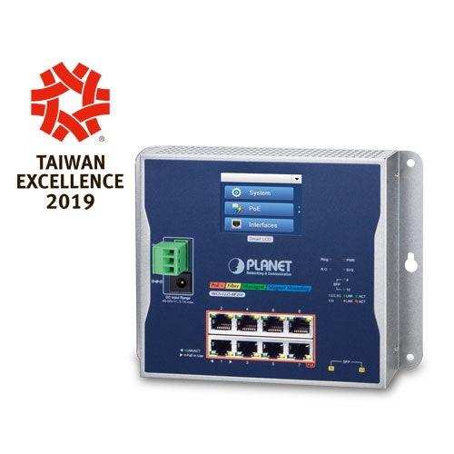 WGS-5225-8P2S Industrial L2+ 8-Port 10/100/1000T 802.3at PoE + 2-Port 100/1000X SFP Wall-mount Managed Switch - (V3) -