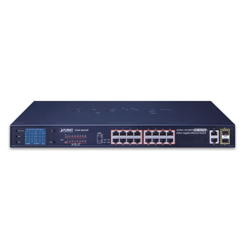 FGSW-1822VHP 16-port-10-100tx-802-3at-poe-2-port-gigabit-tp-sfp-combo-ethernet-switch-with-lcd-poe-monitor-300w-fgsw-1822vhp-