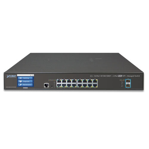 GS-5220-16T2XVR L2+ 16-Port 10/100/1000T + 2-Port 10G SFP+ Managed Switch with Redundant Power - GS-5220-16T2XV -