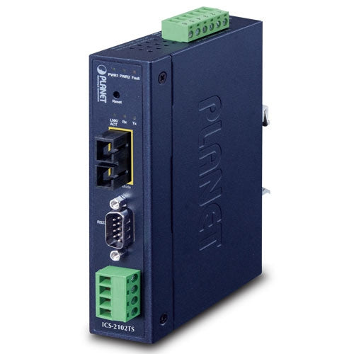 ICS-2102TS Industrial 1-port RS232/422/485 Serial Device Server with 1-Port 100BASE-FX SFP- -Planet