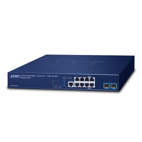 MGS-6320-8T2X L3 4-Port 10/100/1000T + 4-Port 2.5G + 2-Port 10G SFP+ Managed Switch - Planet