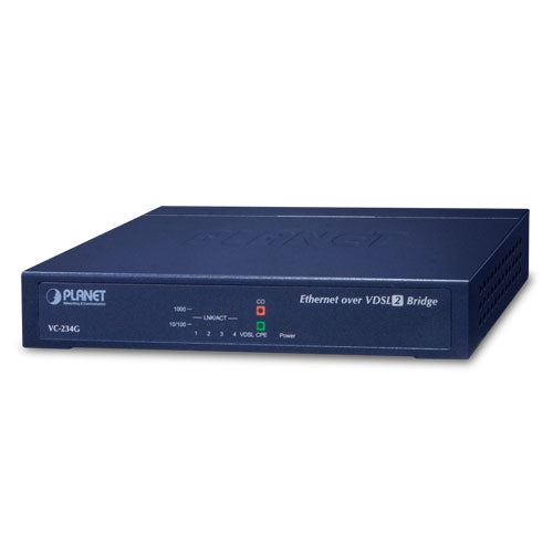 VC-234G    4-Port 10/100/1000T Ethernet to VDSL2 Bridge - 30a profile w/ G.vectoring, RJ11 - VC-234G - Planet
