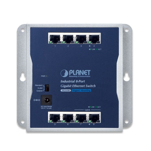WGS-810 Industrial 8-Port 10/100/1000T Wall-mounted Gigabit Ethernet Switch -
