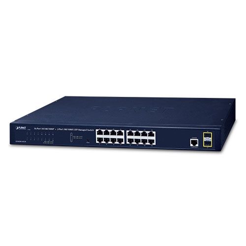 GS-4210-16T2S Planet 16-Port Layer 2 Managed Gigabit Ethernet Switch W/2 SFP Interfaces
